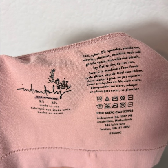 FREE PEOPLE INTIMATELY MEDIUM/LARGE PINK WHITE STRETCHY BRA - Picture 3 of 3
